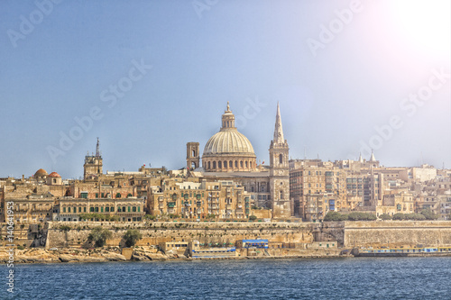 The skyline of Valletta, Malta