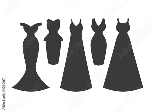 Evening dress silhouettes collection.