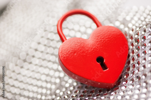 Heart Lock - On sparkling Background, with shallow depth of Field, selective focus