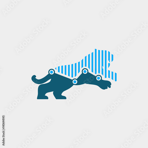 tiger finance logo. animal logo with statistic concept