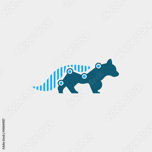 fox finance logo. animal logo with statistic concept