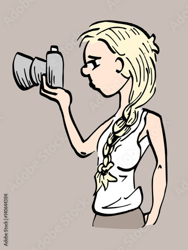 Geconcentreerd bezig met foto maken