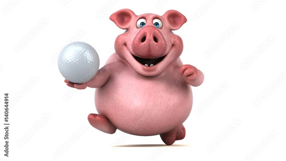 Fun pig running - 3D Animation Fun pig running - 3D Animation