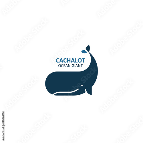 Cachalot logo. Whale icon. Vector illustration.