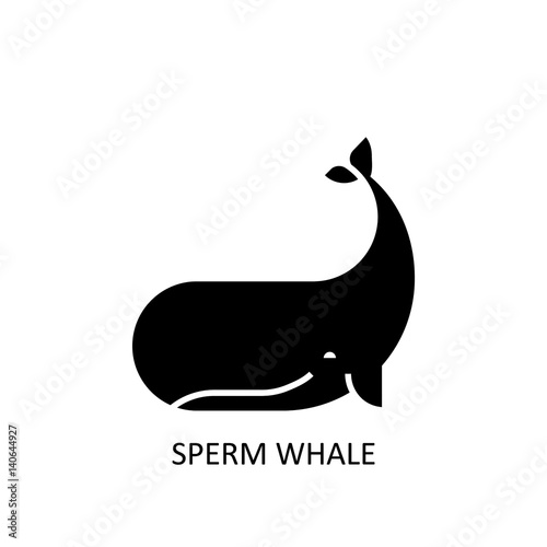 Cachalot icon. Whale logo. Vector illustration.