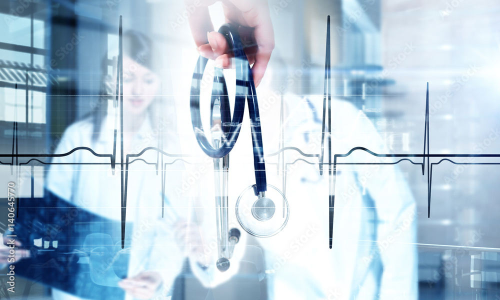 Modern medicine cardiology concept . Mixed media Modern medicine cardiology concept . Mixed media