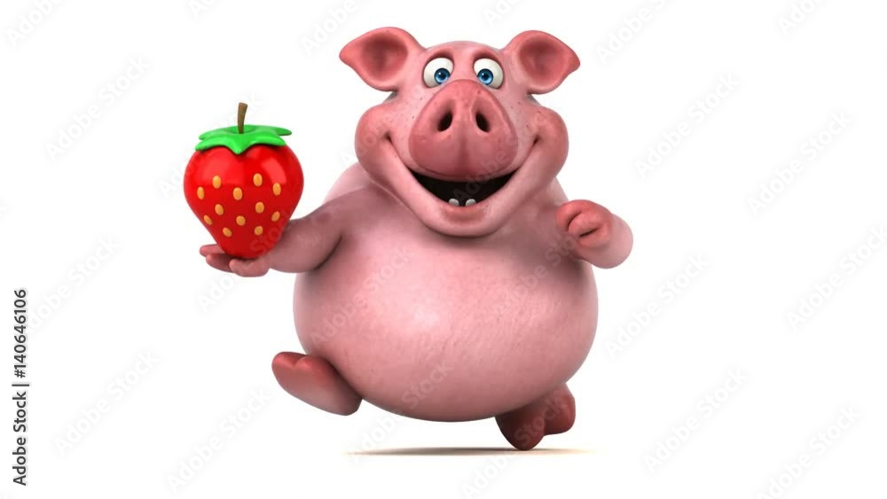 Fun pig running - 3D Animation Fun pig running - 3D Animation