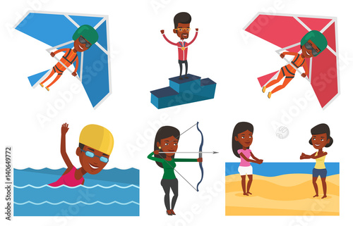 Vector set of sport characters.