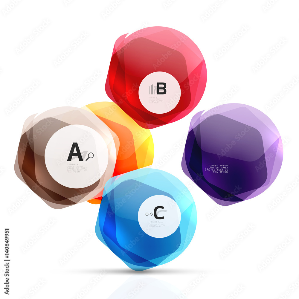 Glass glossy shiny hexagon web elements Glass glossy shiny hexagon web elements