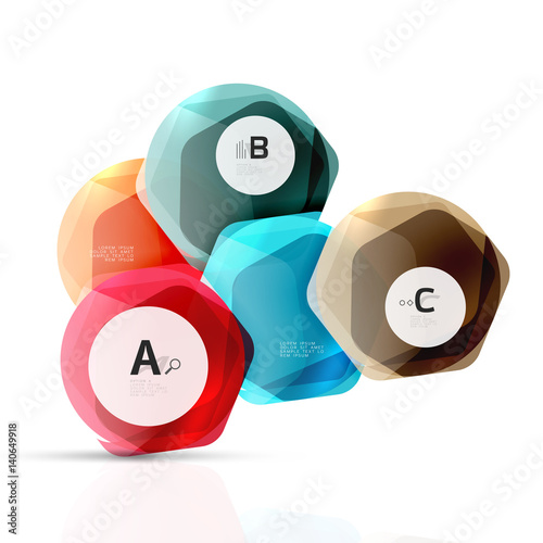 Glass color hexagons. Glossy plastic hexagon design with text Free Download Glass color hexagons. Glossy plastic hexagon design with text - GFXLoad