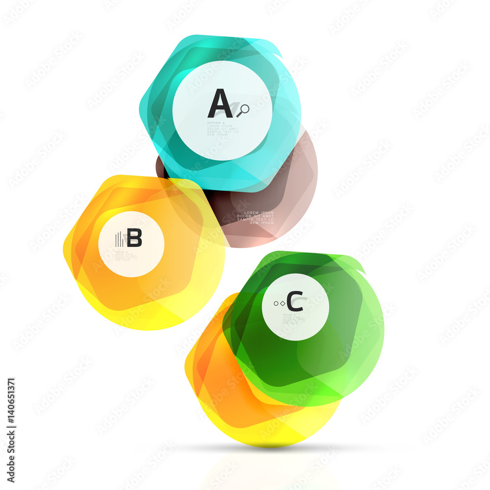Glass glossy shiny hexagon web elements Glass glossy shiny hexagon web elements