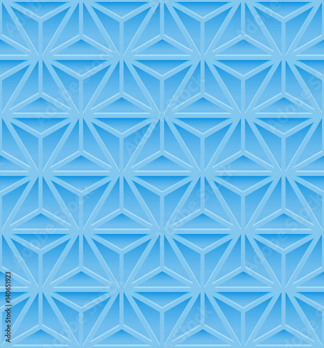 Seamless pattern with blue geometric ornate