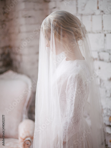 Beautiful bride with a veil