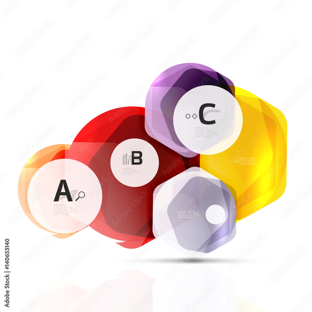 Abstract geometrical hexagon banner