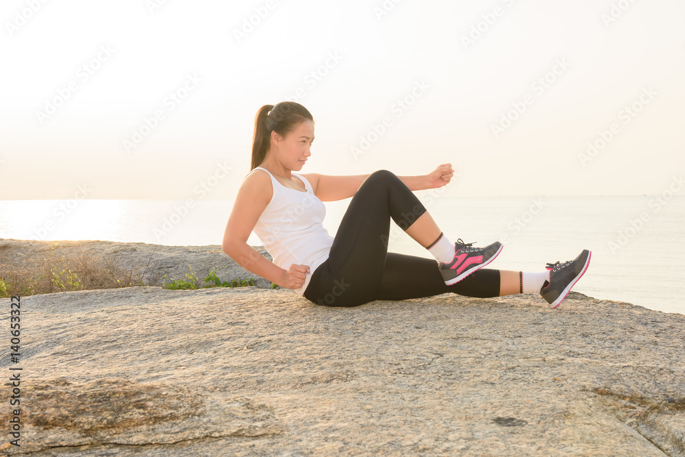 woman doing sports outdoors