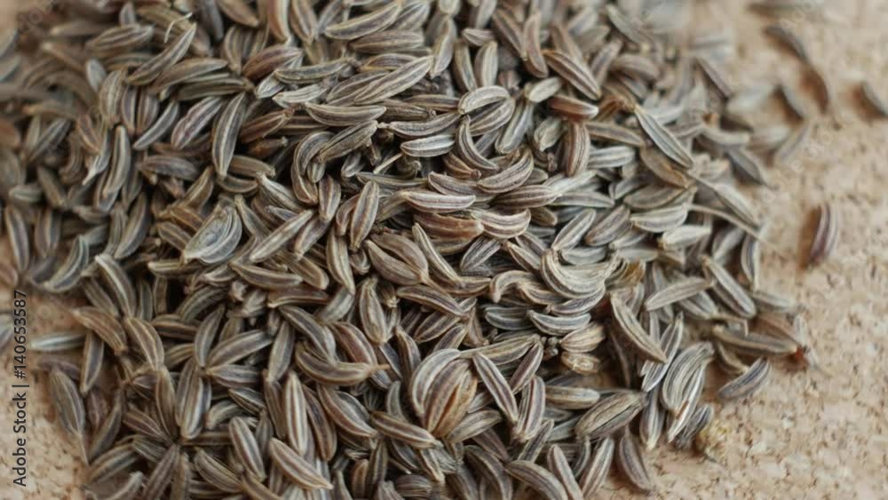 Dry caraway ,rotating macro video. Close-up Dry caraway ,rotating macro video. Close-up