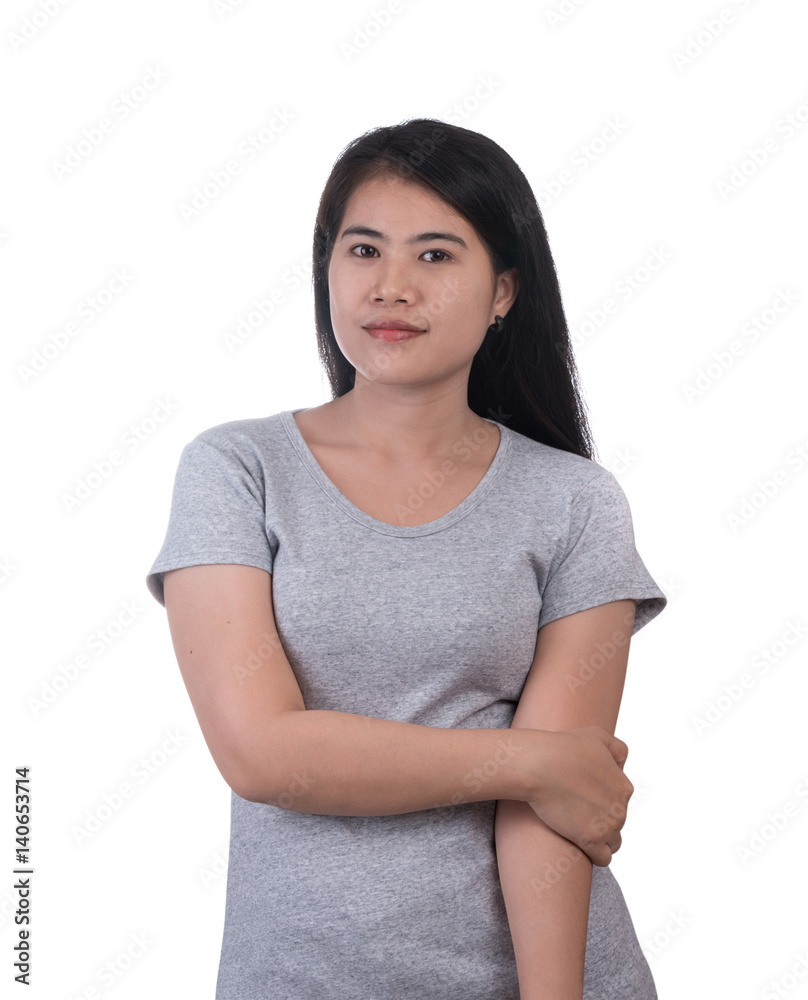 Portrait of smiling business woman isolated on white background Portrait of smiling business woman isolated on white background