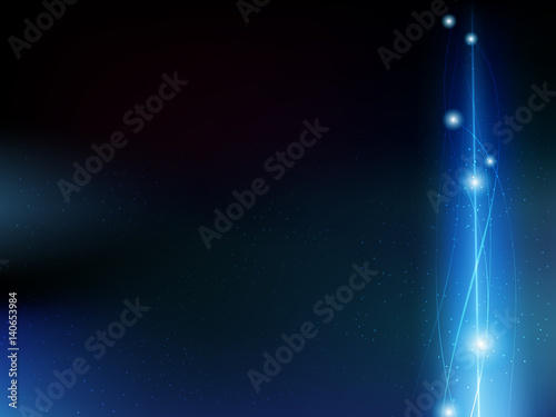 Vector Cosmology Illustration with Universe, Galaxy, Planets and Stars.Space with stars. Abstract background. Night sky vector illustration