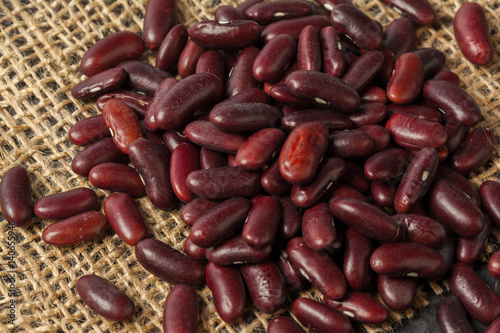 red beans on the black table