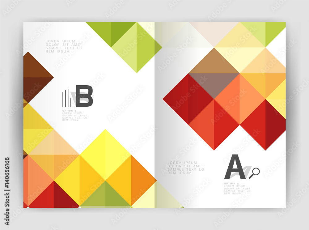 Vector square leaflet, business a4 print template