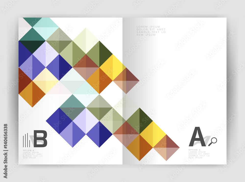 Modern minimalistic geometrical square business leaflet template Modern minimalistic geometrical square business leaflet template