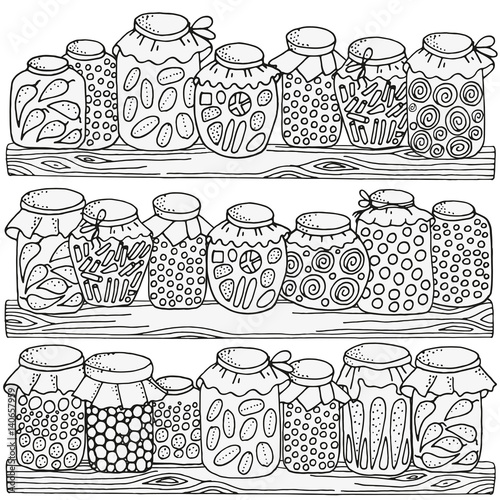 Set of glass jars