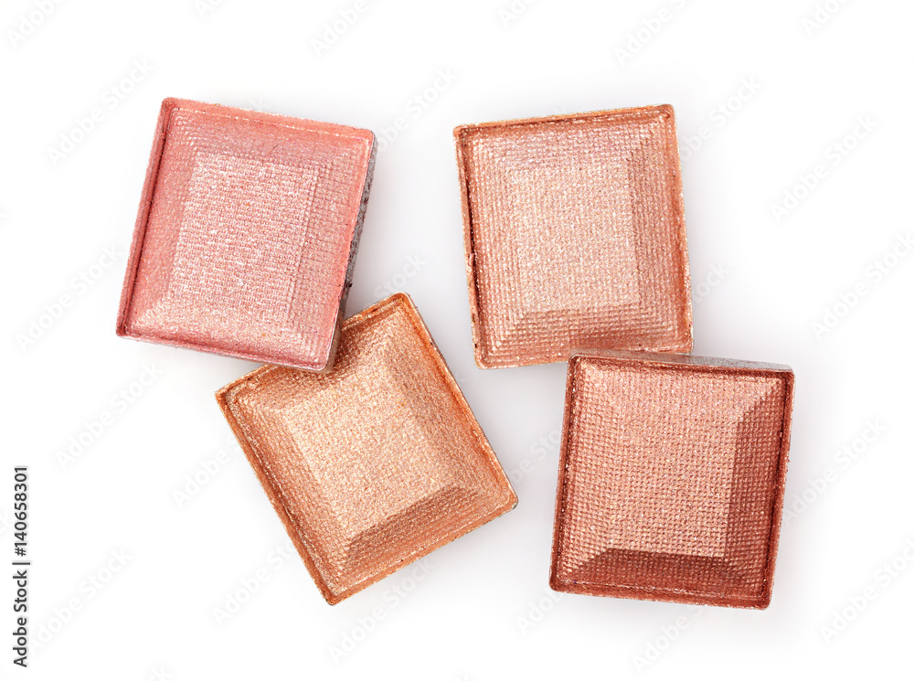 Beige shiny eyeshadow for makeup as sample of cosmetic product Beige shiny eyeshadow for makeup as sample of cosmetic product