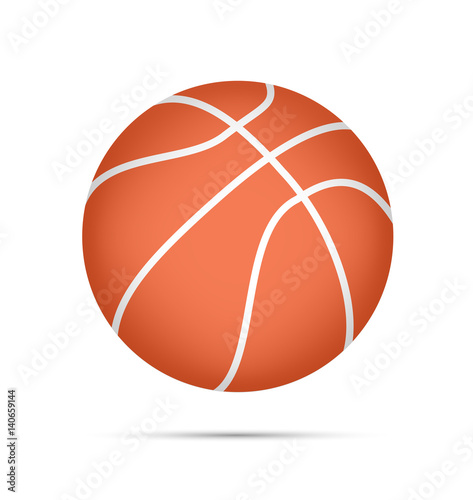 Orange basketball ball with white line. Shape vector illustration isolated on white background. Trendy vector decoration symbol for website design, mobile app. © Mongkon N. Thongsai