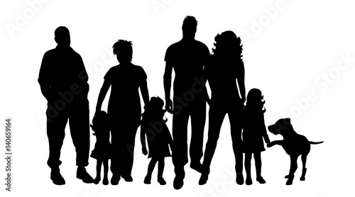 Vector silhouette of family.