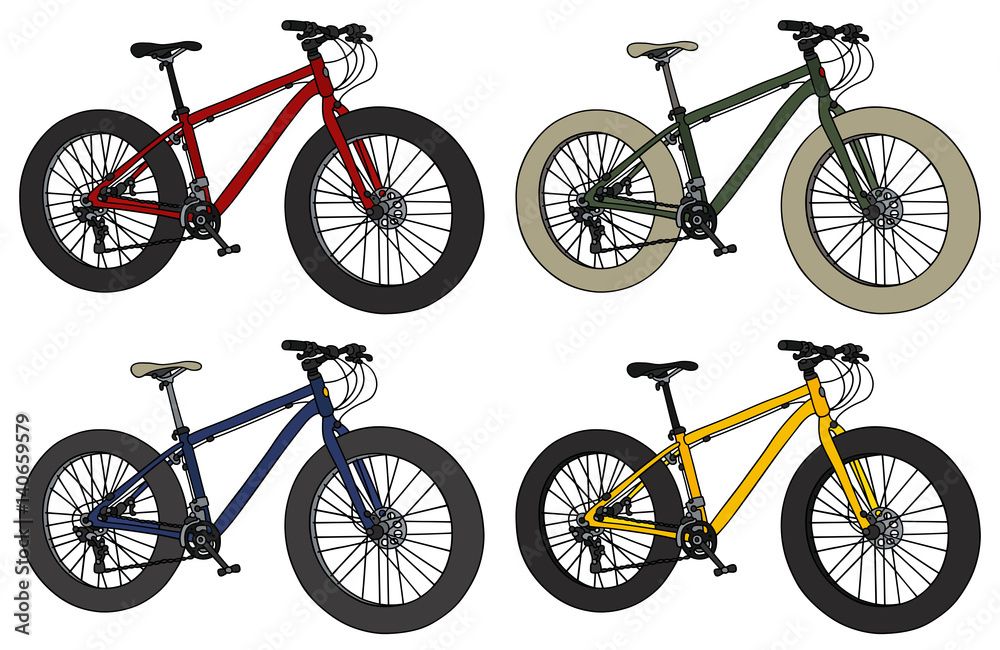 Obraz premium Four color fatbikes