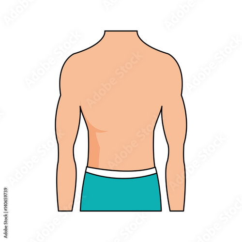 male torso fit body icon image vector illustration design 