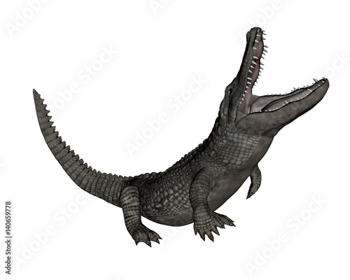 Crocodile roaring up - 3D render © Elenarts