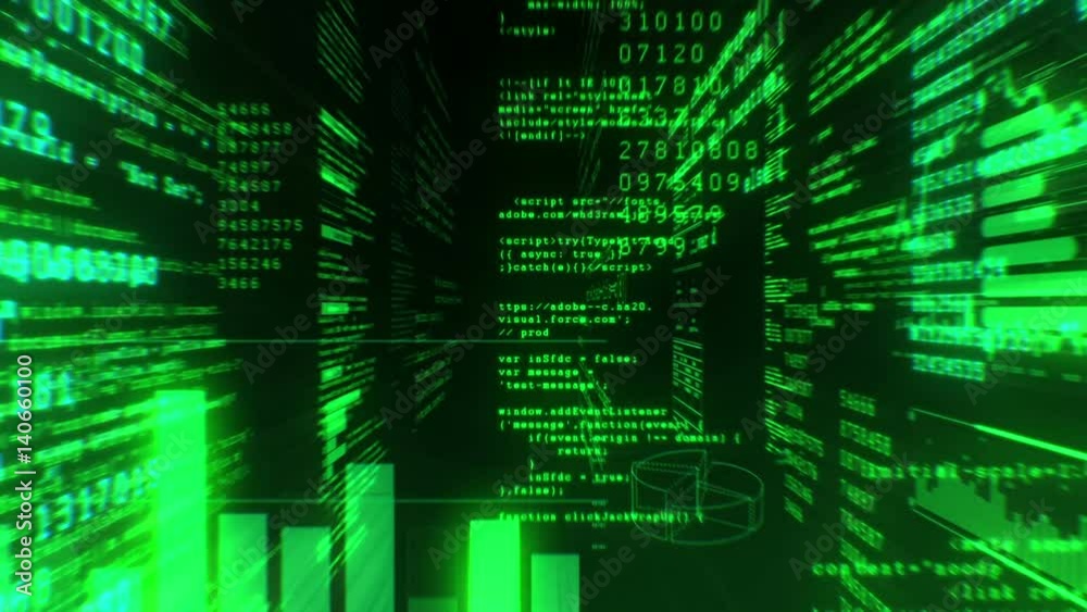 Flying Through the Software Code in Cyberspace. Looped 3d Animation. Green Color. Business and Technology Concept. HD 1080. Flying Through the Software Code in Cyberspace. Looped 3d Animation. Green Color. Business and Technology Concept. HD 1080.
