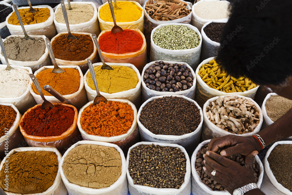 Spice stall at Mapusa Market, Goa, India. Spice stall at Mapusa Market, Goa, India.