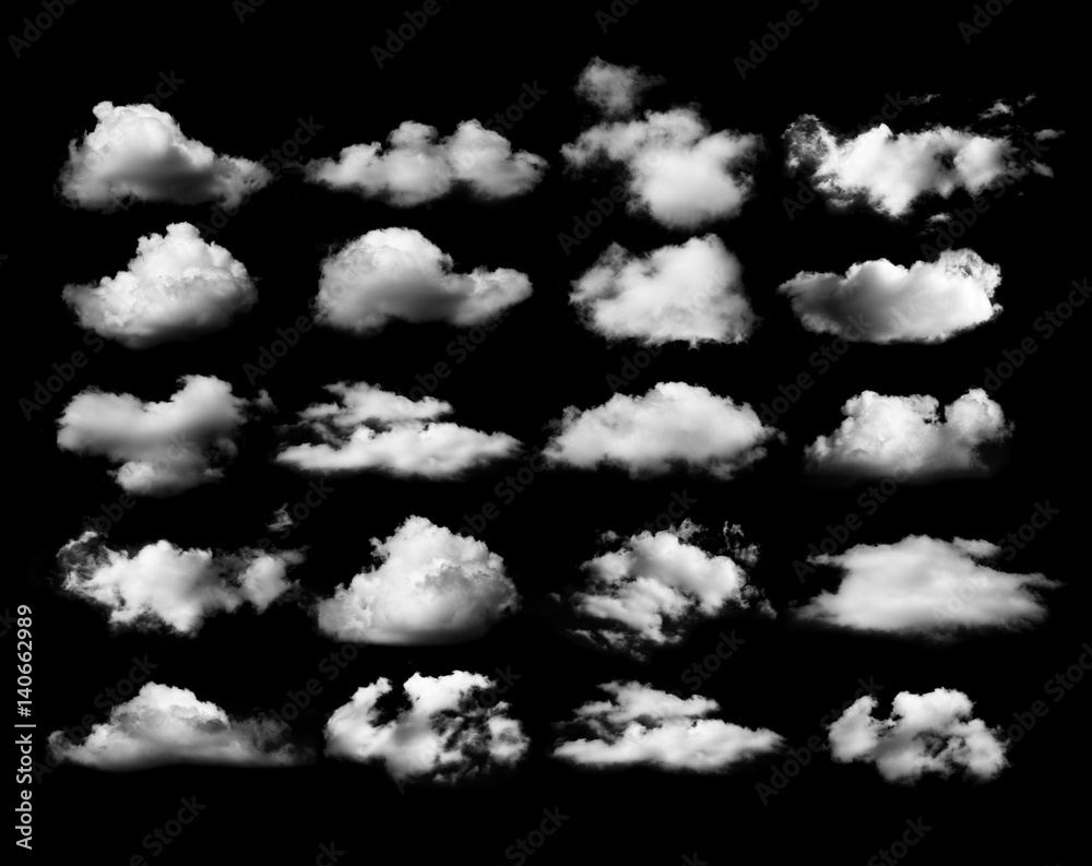 Clouds on black background Clouds on black background