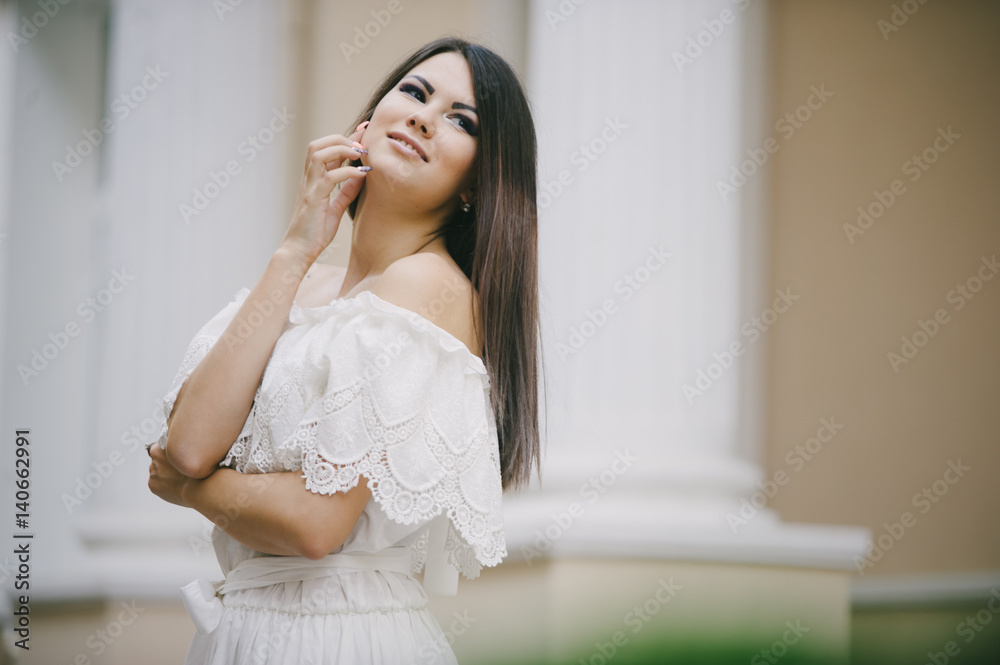 Fototapeta premium brunette in a dress