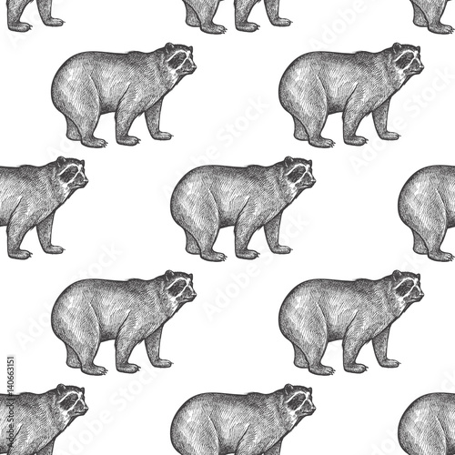 Seamless pattern with Bear.