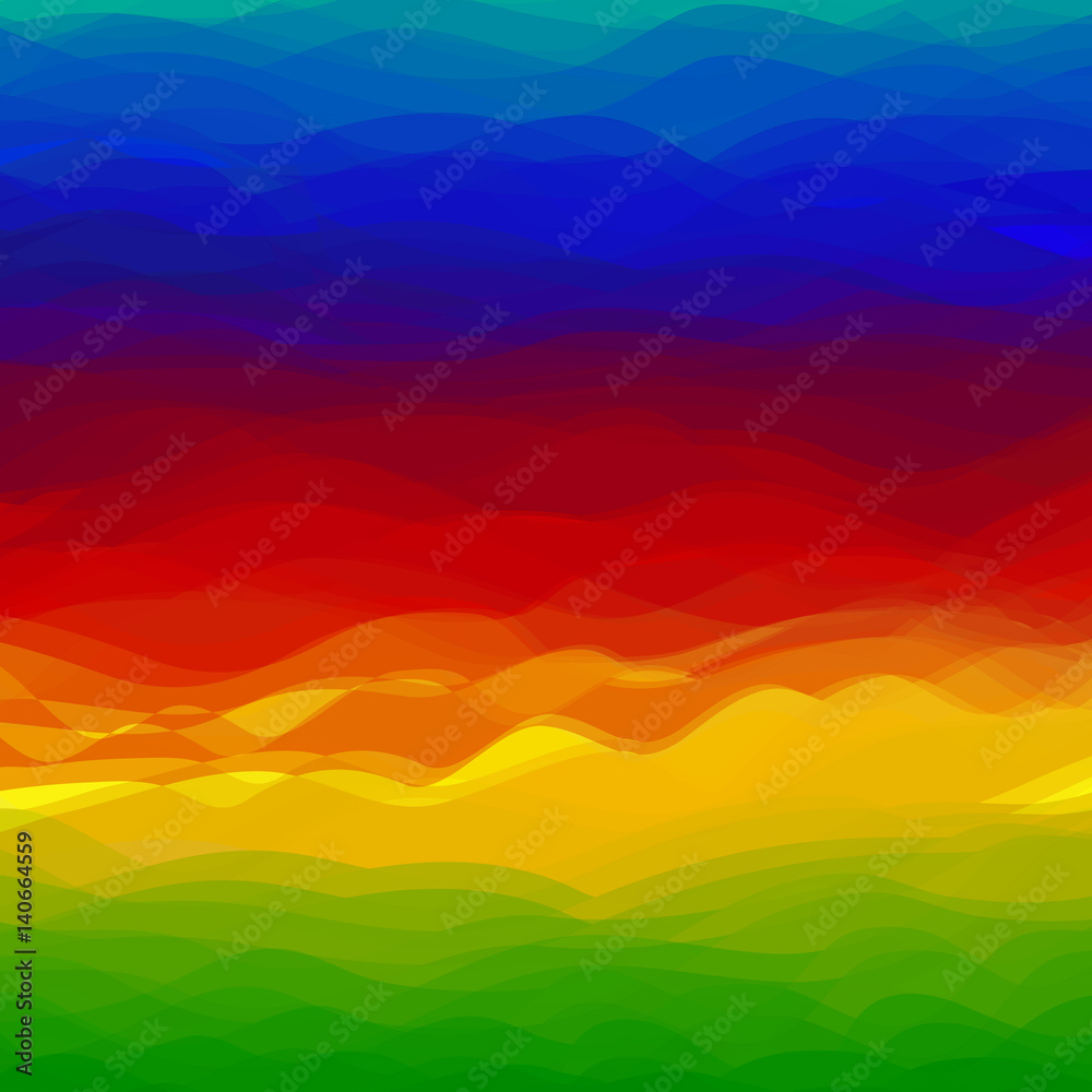 Abstract Colorful Wave Design Rainbow Background.