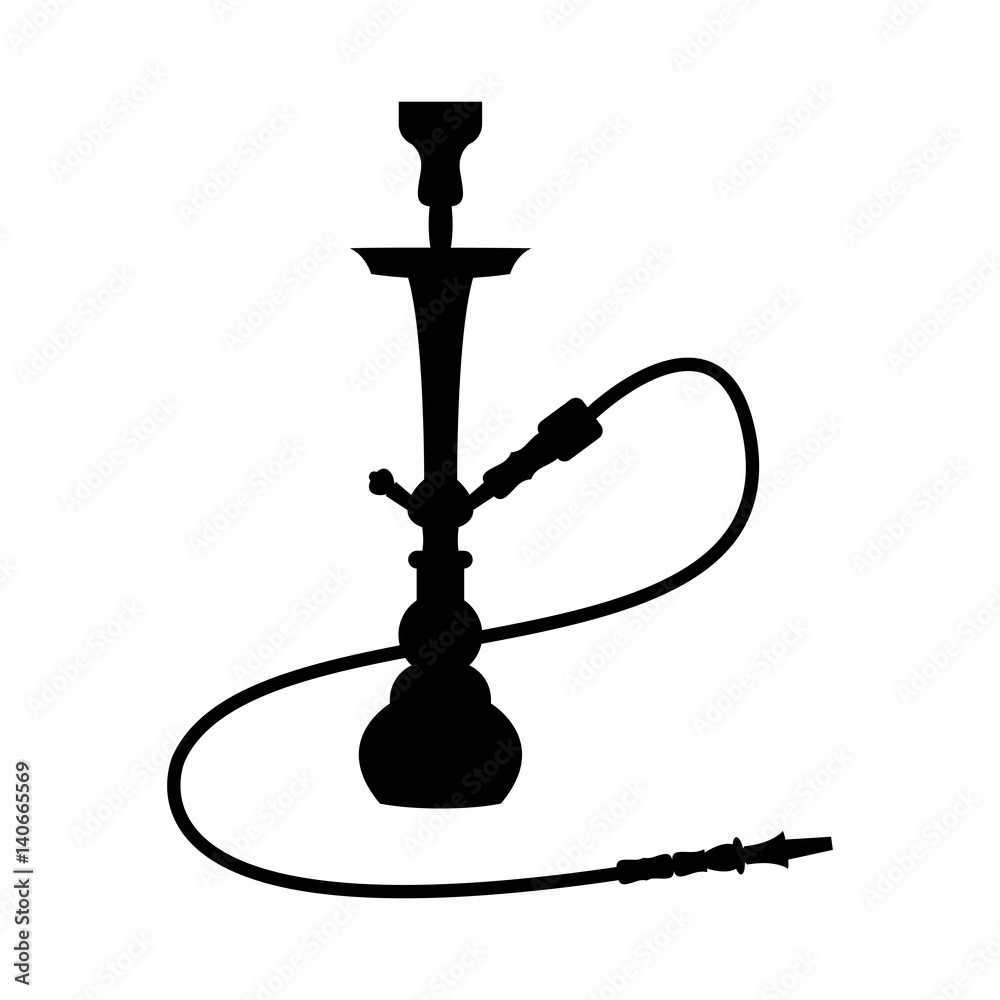 Black silhouette of a hookah. Black silhouette of a hookah.