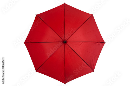 Red umbrella, top view