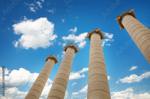 The Four Columns Les Quatre Columnes - near by National Art Museum at Spain Square photo