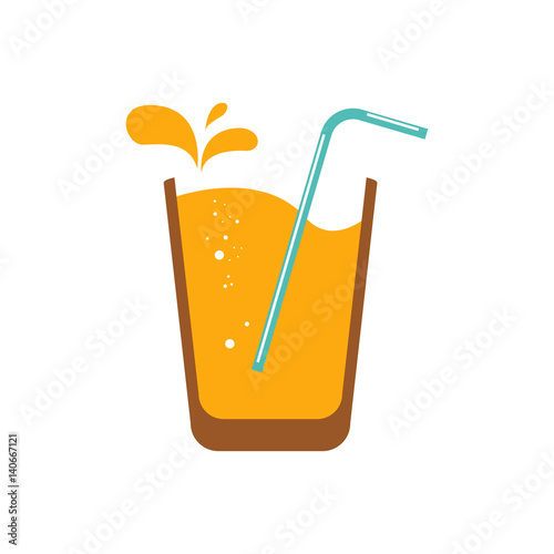 Vector illustration of fresh orange juice