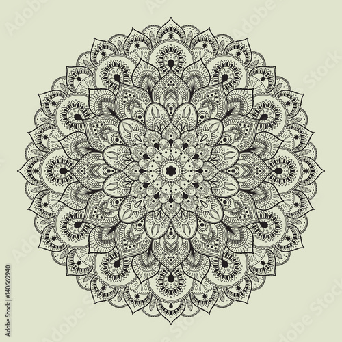 Beautiful ethnic mandala with a floral pattern