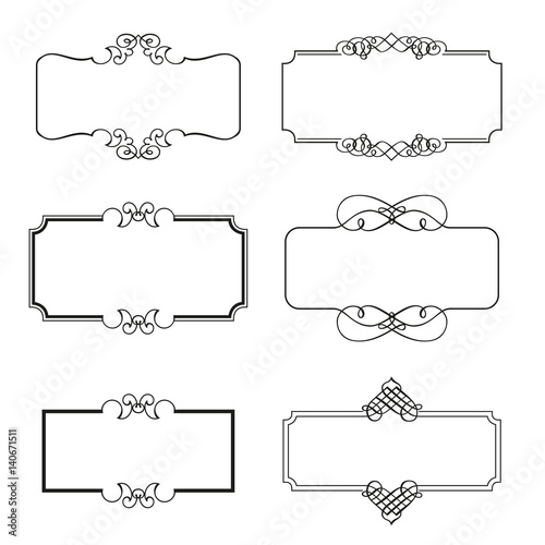 Set of decorative frames vector illustration