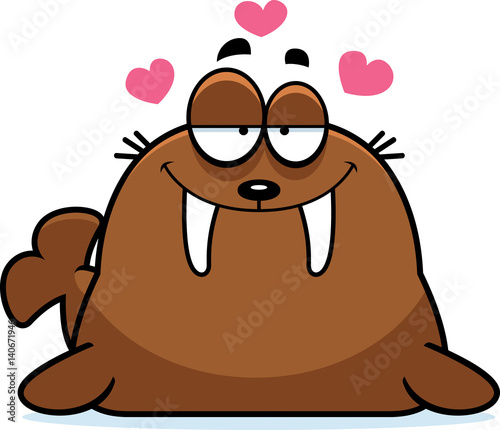 Cartoon Walrus in Love