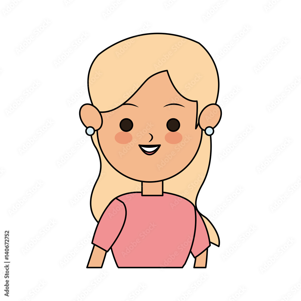 young pretty woman with long hair cute cartoon icon image vector illustration design young pretty woman with long hair cute cartoon icon image vector illustration design