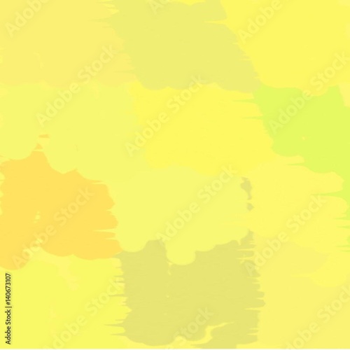 Abstract background of spots of yellow spreading paint light and dark throughout the drawing