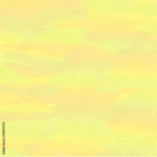 Abstract background of spots of yellow spreading paint light and dark throughout the drawing