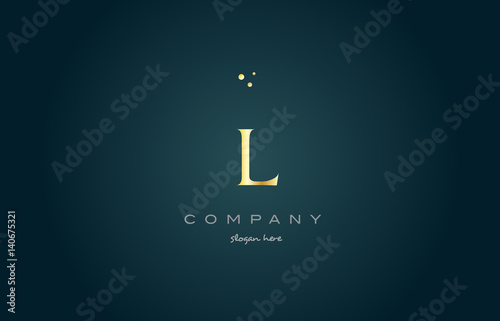 l gold golden luxury alphabet letter logo icon template