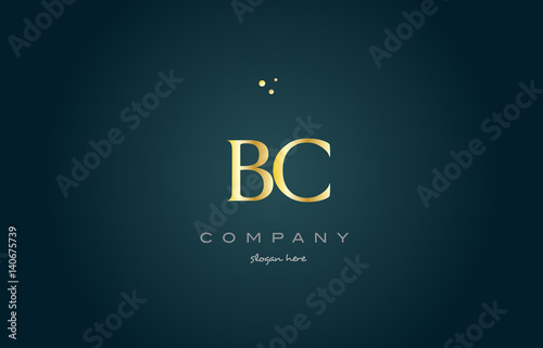 bc b c  gold golden luxury alphabet letter logo icon template